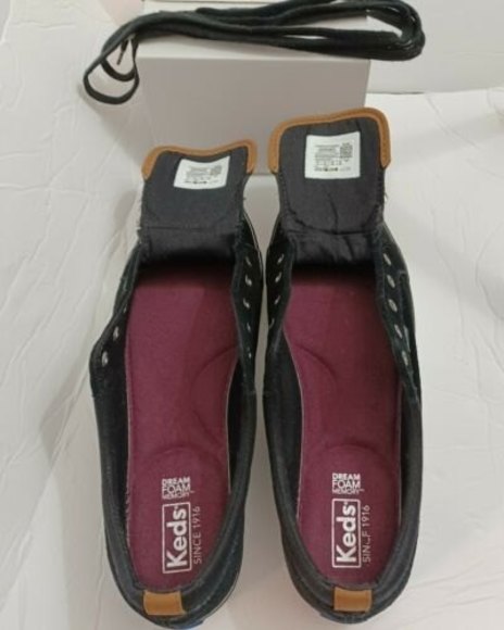 Ked's Sneakers Dream Foam Sz 9 Women's Comfy Black Suede Lace Up Shoes Ankle - Picture 8 of 9